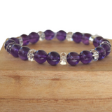 Bracelet améthyste qualité AA et cristal de roche