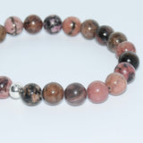 Bracelet rhodonite veiné noir d'Australie A
