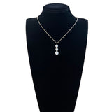 Collier " 3 boules cristal de roche"
