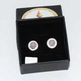 Boucles d'oreilles quartz rose strass rhodié