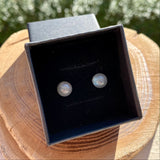 Boucles d'oreilles en labradorite " 6 mm "