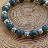 Bracelet en jaspe kambala et hématite argenté