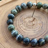 Bracelet en jaspe vert zèbre