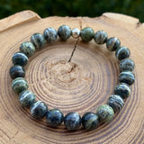 Bracelet en jaspe vert zèbre