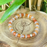 Bracelet cornaline et cristal de roche