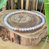 Bracelet de cheville quartz rose 6 mm