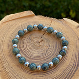 Bracelet en jaspe kambala et hématite argenté