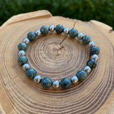 Bracelet en jaspe kambala et hématite argenté