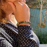 Bracelet en jaspe vert zèbre