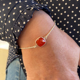 Bracelet en argent cornaline