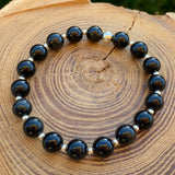 Bracelet Obsidienne avec séparateur argent 925