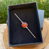 Bracelet en argent cornaline