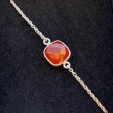 Bracelet en argent cornaline