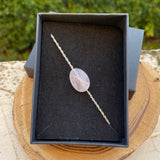 Bracelet en argent quartz rose