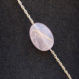 Bracelet en argent quartz rose