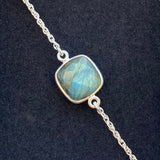 Bracelet en argent labradorite