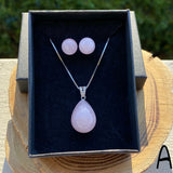 Collier et boucles d'oreilles quartz rose