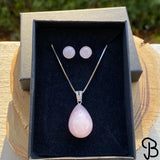 Collier et boucles d'oreilles quartz rose