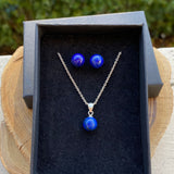 Ras de cou et boucles d'oreilles lapis lazuli