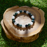 Bracelet en jaspe kambala et cristal de roche craquelé