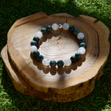 Bracelet en jaspe kambala et cristal de roche craquelé