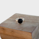 Bague " bili" agate noire