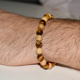 Bracelet Oeil de tigre et bois de santal