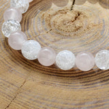 Bracelet en cristal de roche et quartz rose