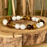 Bracelet Oeil de tigre qualité AA et howlite