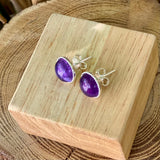 Boucles d’oreilles améthyste plate