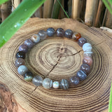 Bracelet Agate du Botswana grise