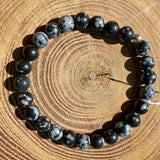 Bracelet Obsidienne flocon de neige