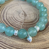 Bracelet Aventurine avec intercale en argent 925/1000