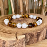 Bracelet Oeil de tigre qualité AA et howlite