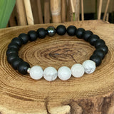 Bracelet Obsidienne avec howlite