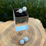 Coffret bague et boucles aigue Marine