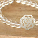 Cristal avec fleur nacre