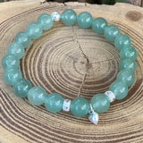 Bracelet Aventurine avec intercale en argent 925/1000