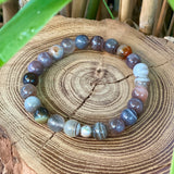 Bracelet Agate du Botswana grise