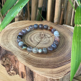 Bracelet Agate du Botswana grise