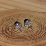 Boucles d'oreilles argent strass rhodié onyx