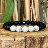 Bracelet Obsidienne avec howlite