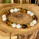 Bracelet Oeil de tigre qualité AA et howlite