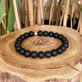 Bracelet en obsidienne mat