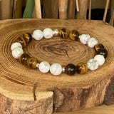 Bracelet Oeil de tigre qualité AA et howlite