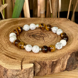 Bracelet Oeil de tigre qualité AA et howlite