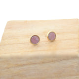 Boucles d'oreilles "clou rhodocrosite"