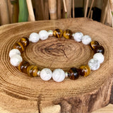 Bracelet Oeil de tigre qualité AA et howlite