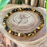 Bracelet de cheville oeil de tigre 6 mm