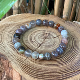 Bracelet Agate du Botswana grise